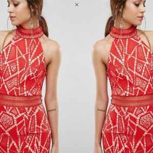 Tomato Red Sexy & Sophisticated Tea Length Dress sz 4 *NWT*